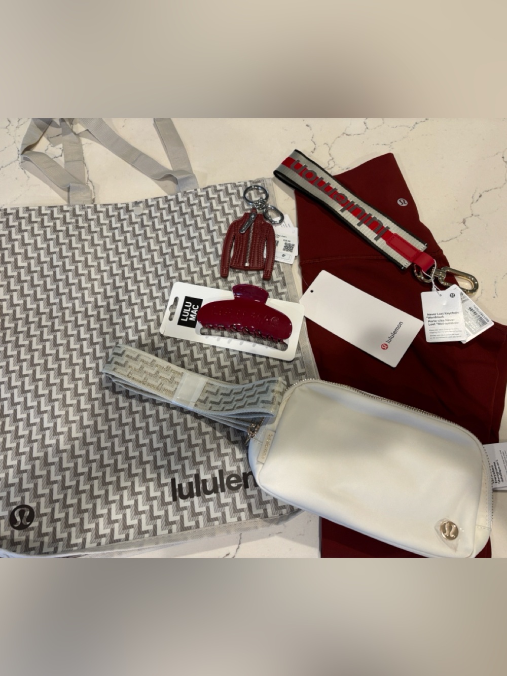 Lululemon BUNDLE — belt bag, Define keychain, claw clip, keychain,  Align  NWT